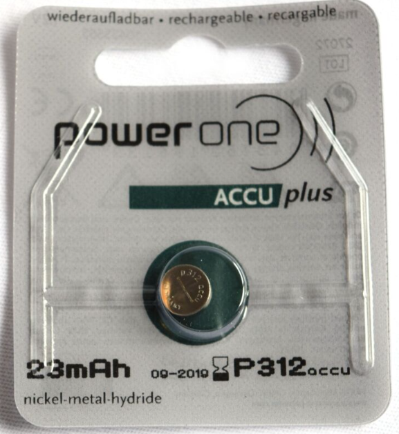 Power One Rechargeable Hearing Aid Battery p312